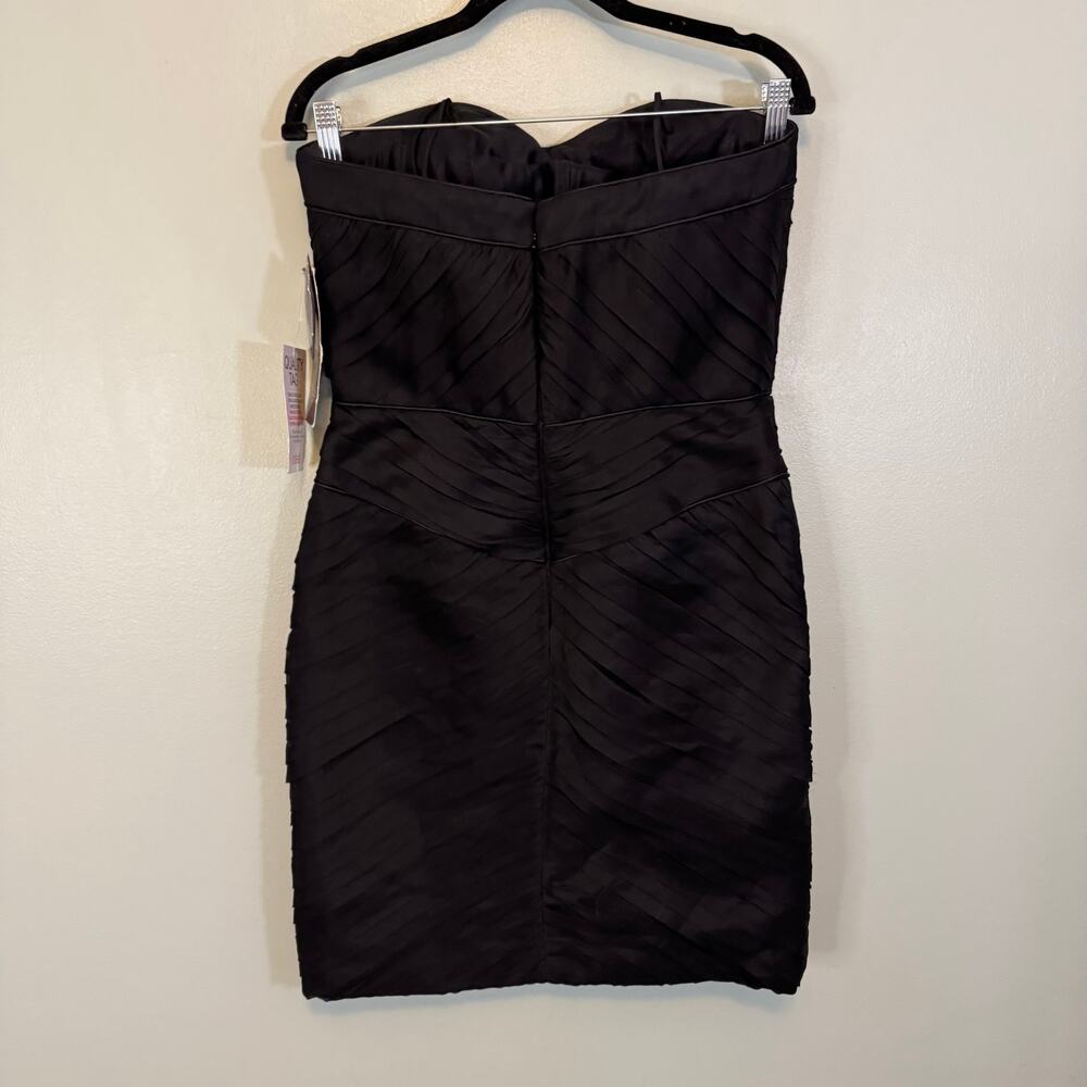 Theia Silk Sheath Dress 8 Black Mini Strapless Cocktail Party Glam NWT $450 MSRP - Picture 3 of 11